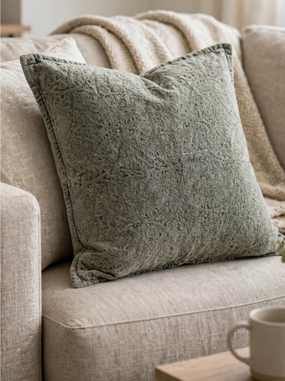 Pottery Barn || Textured Pillow Cover Square Gray